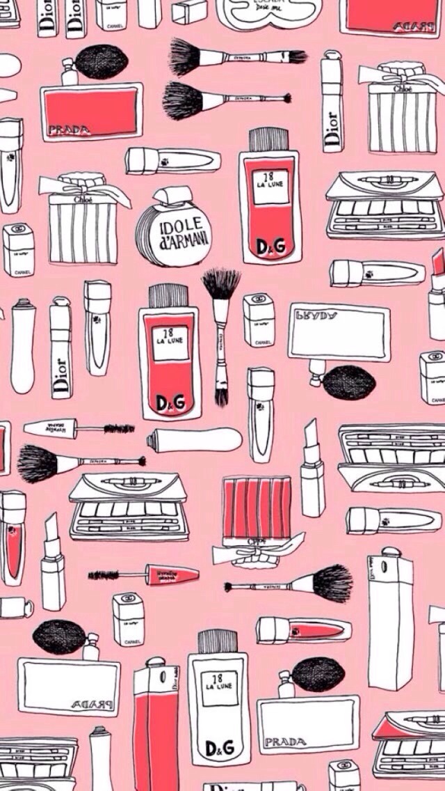 Hand Drawn Cosmetic Patterns Wallpaper iPhone