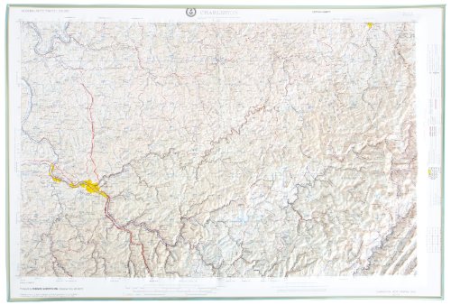 American Educational West Virginia Charleston Map With Gold Plastic