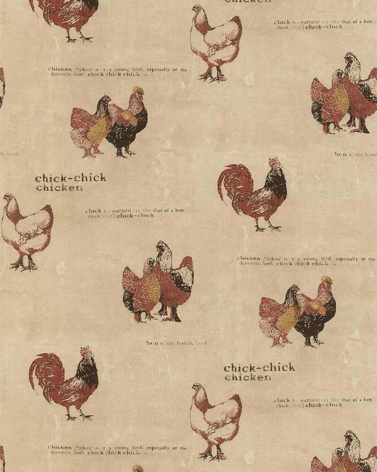 Studio Prints Rooster Hen Chick Chicken Wallpaper Sp24458