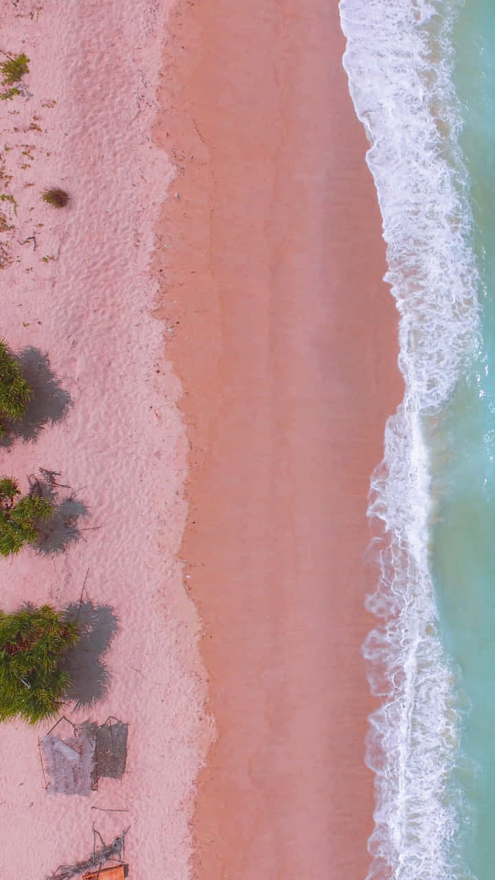 Pink Beach Aesthetic Wallpaper