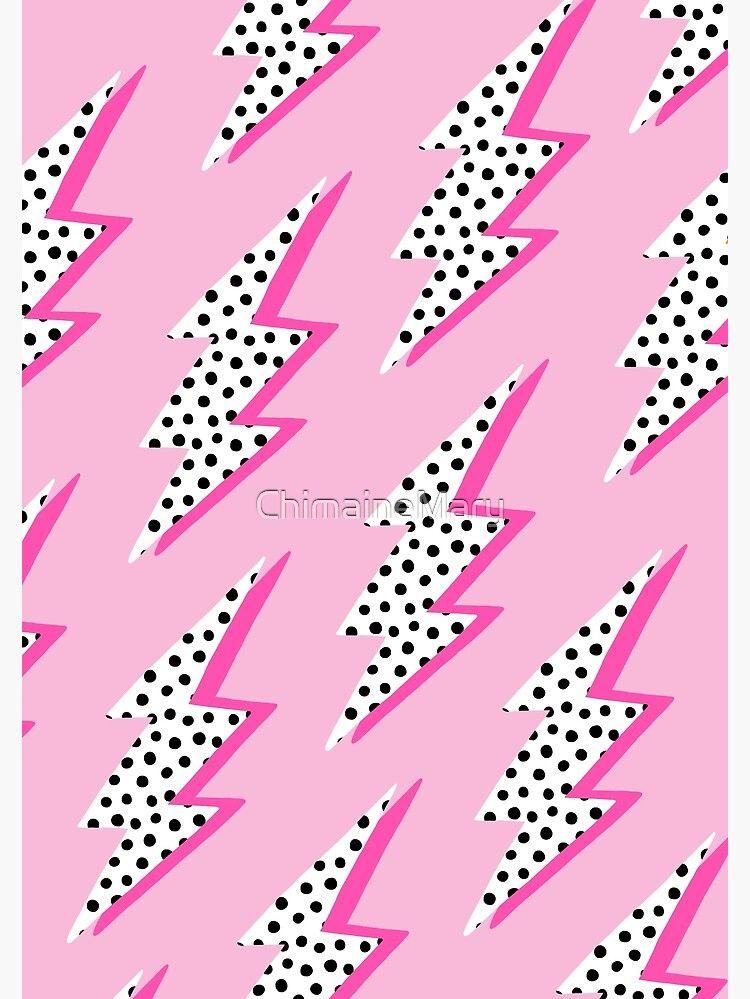 Pink lightning bolt Poster by ChimaineMary Preppy wallpaper