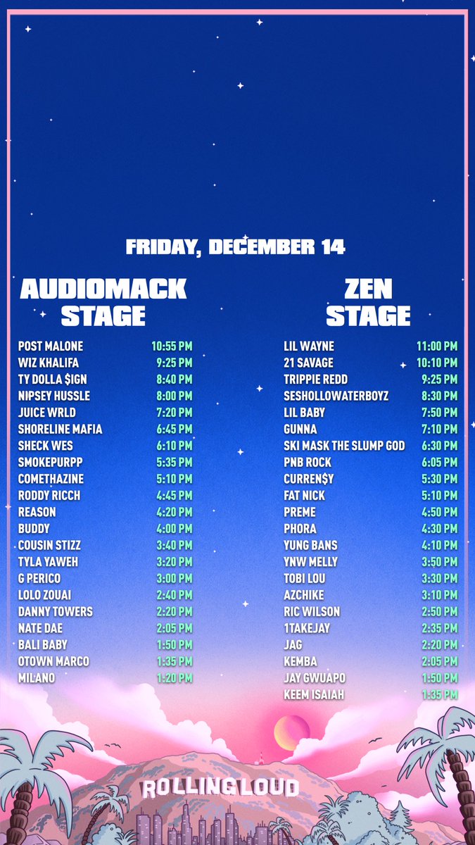 Rolling Loud on Twitter PHONE WALLPAPERS WITH SET TIMES https 675x1200