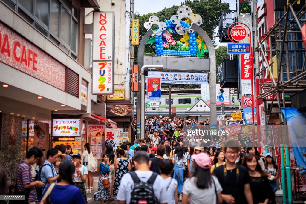 Tourists Walking In Takeshita Street Harajuku Station