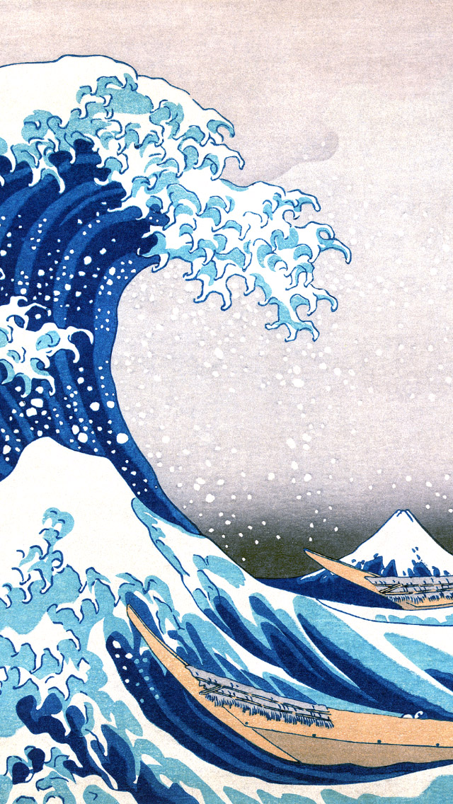 The Great Wave Off Kanagawa Painting iPhone Wallpaper