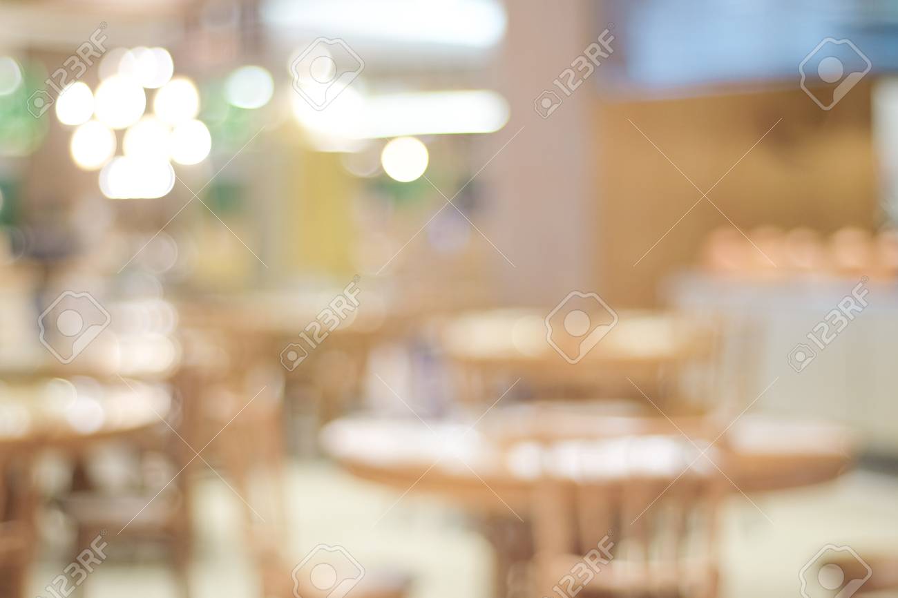 Blurred Background Blur Restaurant With Bokeh Light