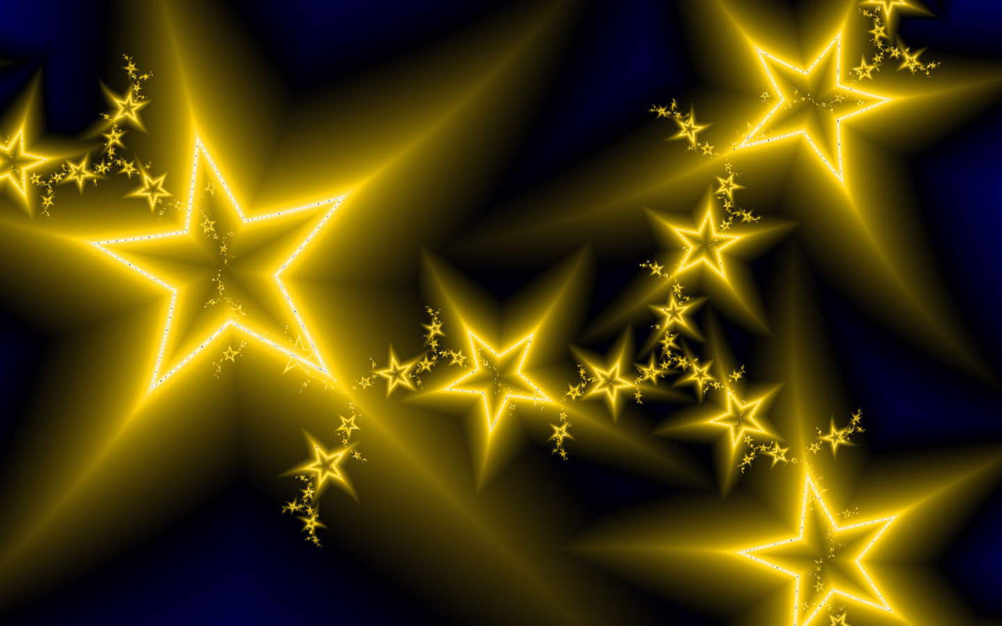 Gold Stars On Blue Background Fullscreen