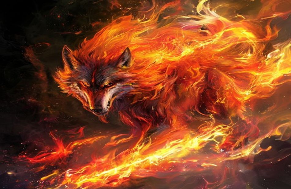 Fire Wolf Wallpaper
