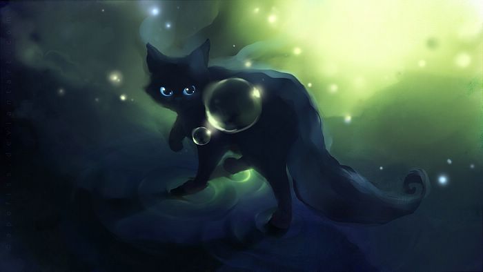 Mysterious Demon Cat Amazing Little Kitty Illustrations Wallpaper
