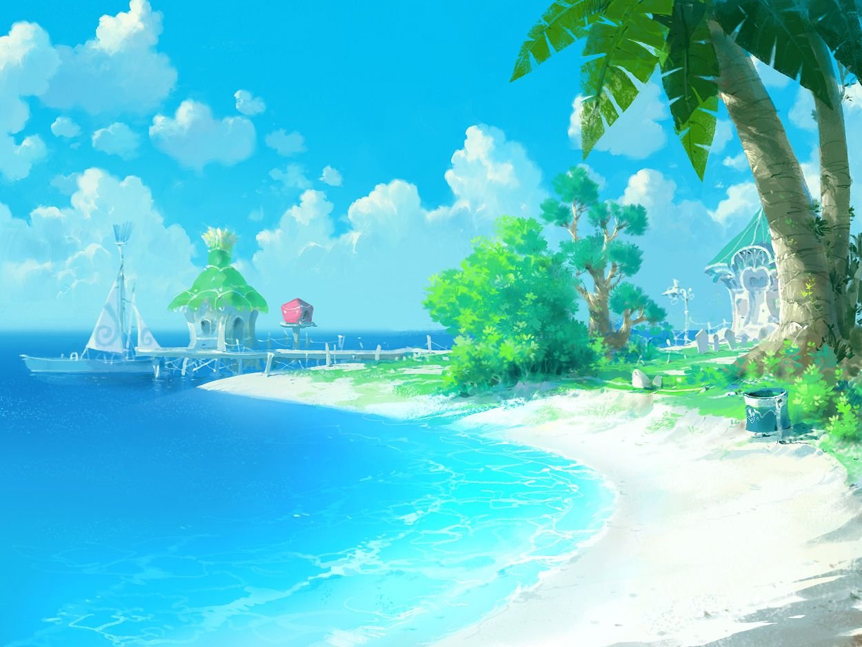 Scenery Anime Beach Wallpaper