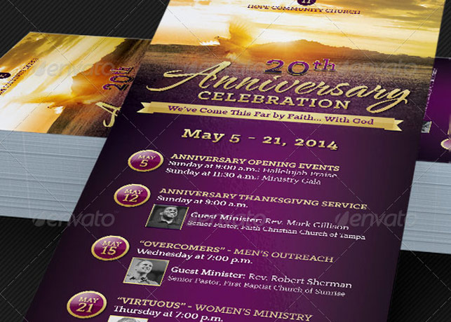 Church Anniversary Events Rack Card Template Inspiks Market