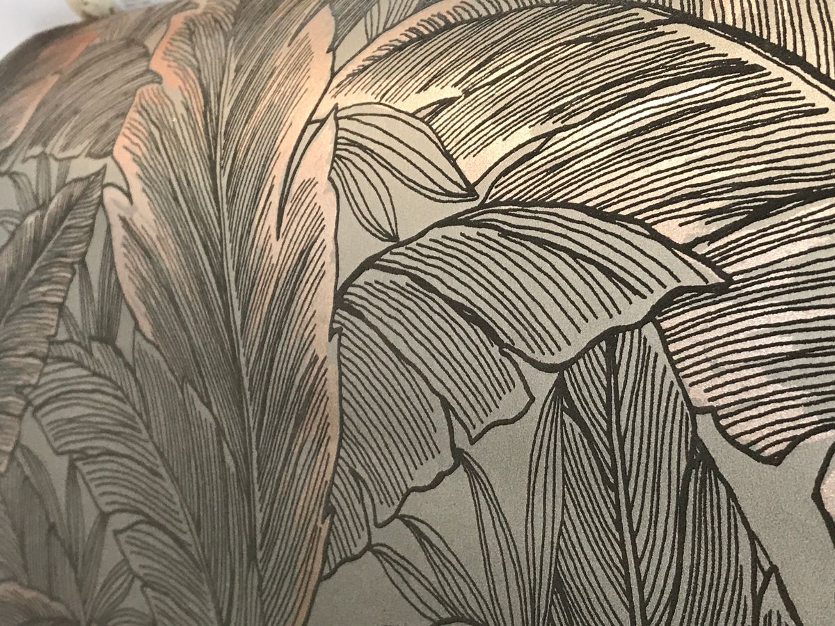 Rose Gold Feather Design Wallpaper Metallic in LE4 Leicester for