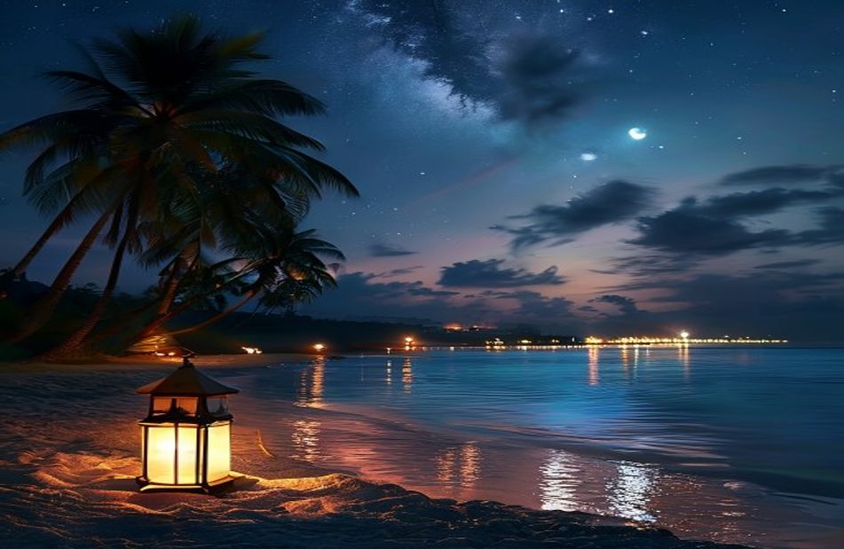 Beach Night Hd Wallpaper