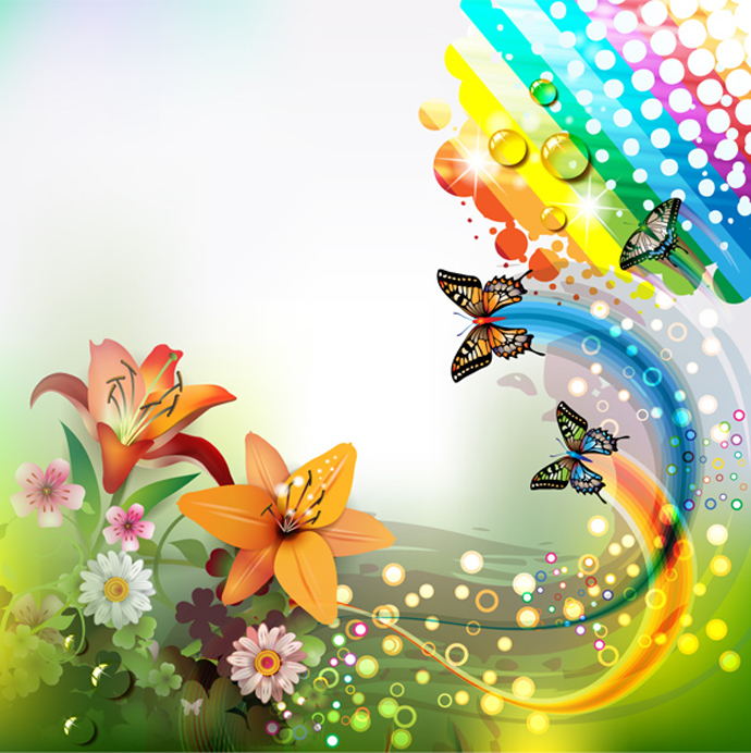 We Present A Vector Background Butterflies Butterfly Rainbow