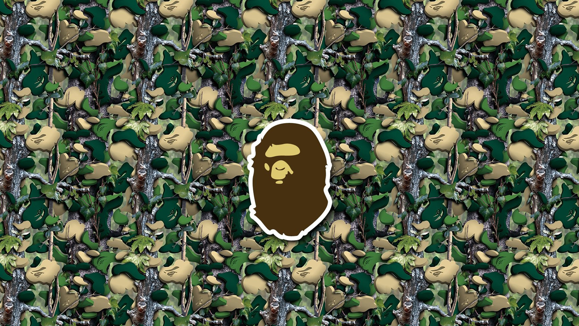 Green Bape Ape Camo HD Blue Live Wallpaper
