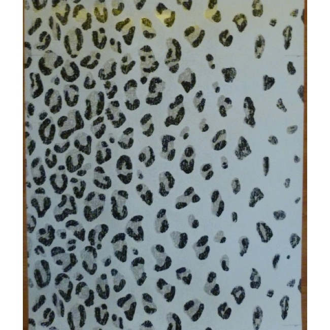 Large Print Snow Leopard Animal Contemporary Stripe Wallpaper All