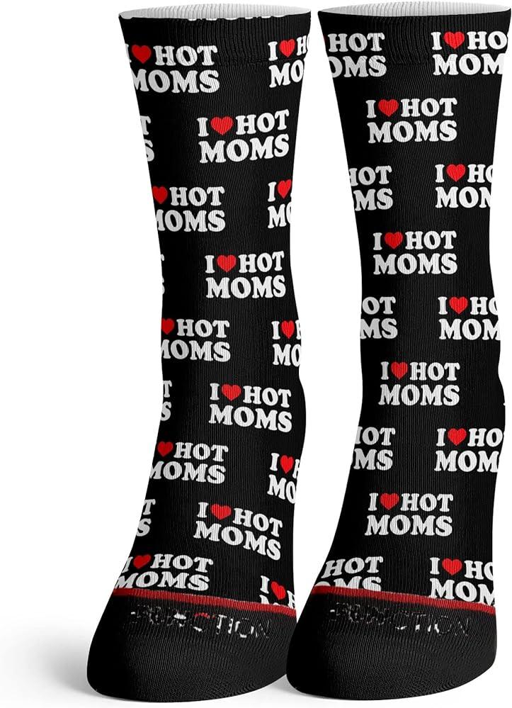 Amazoncom Function I Heart Hot Moms Funny Adult Socks Fashion