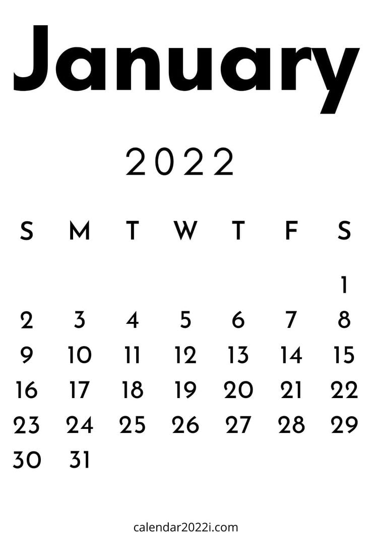 January 2022 Monthly Calendar Printable Download Calendar 736x1104