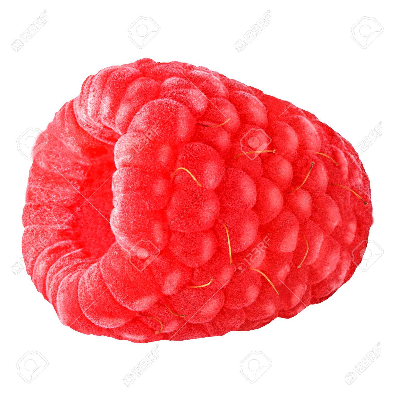 Isolated Fruits One Raspberry On White Background As
