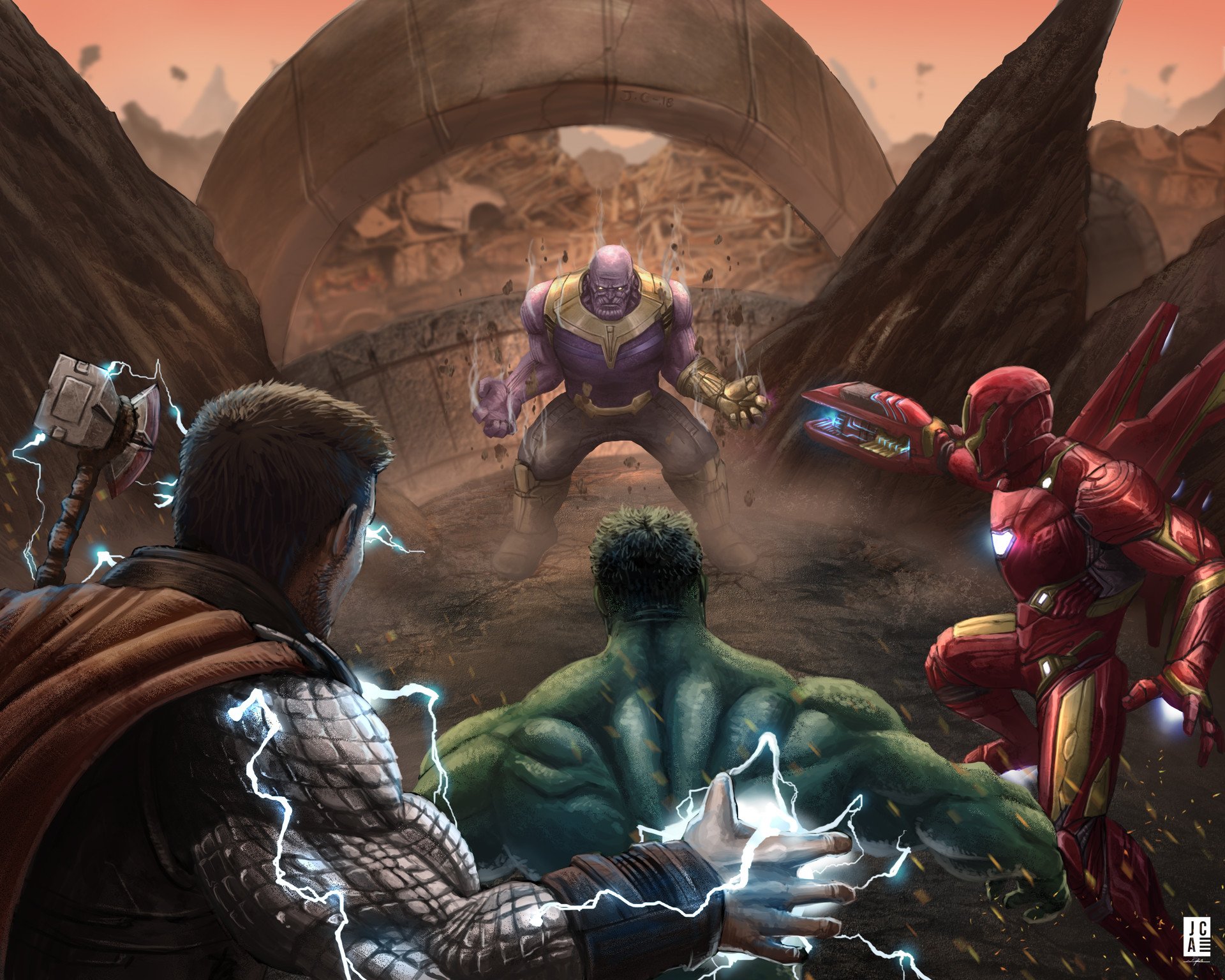 Avengers vs Thanos HD Wallpaper Background Image 1920x1536