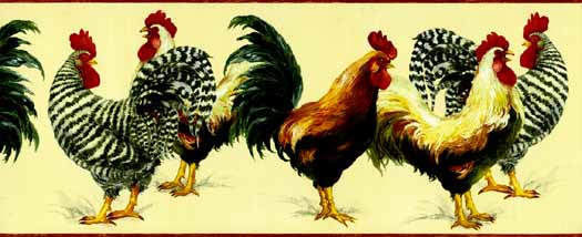 Red Rooster Wallpaper Border Kc78066