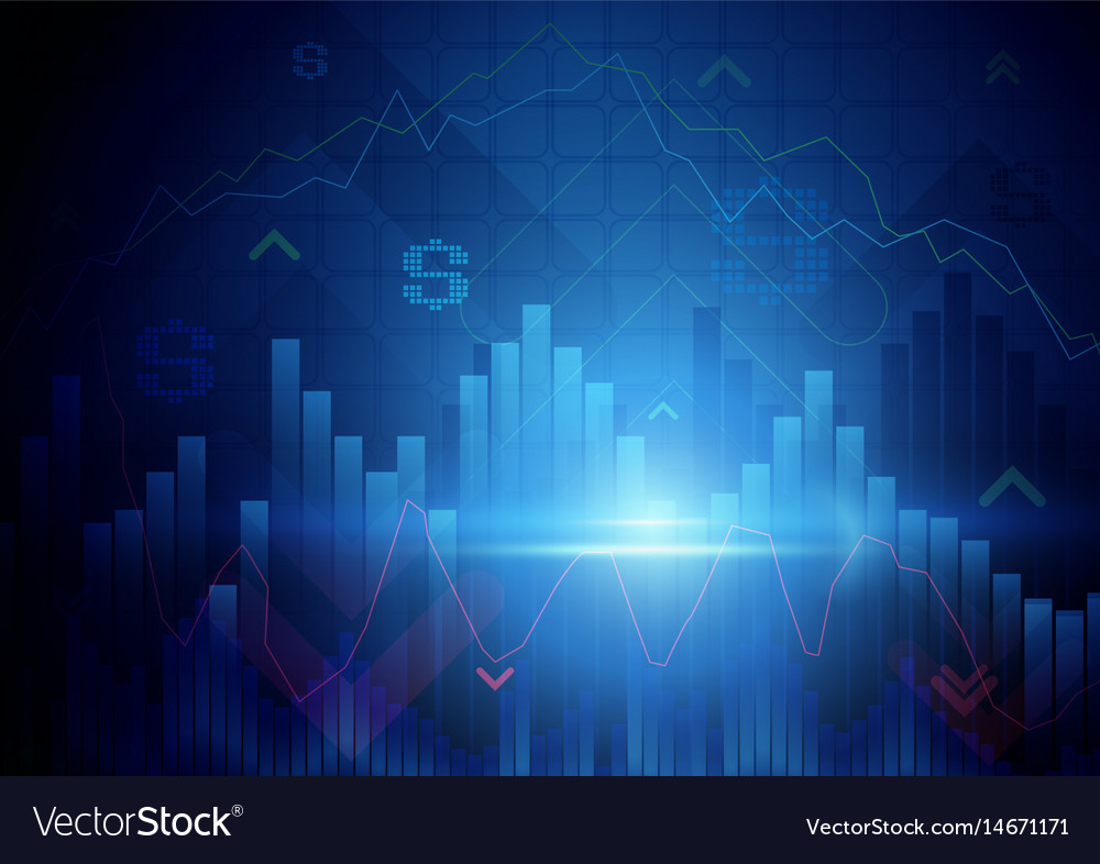 Blue Abstract Stock Market Concept Background Vector Image