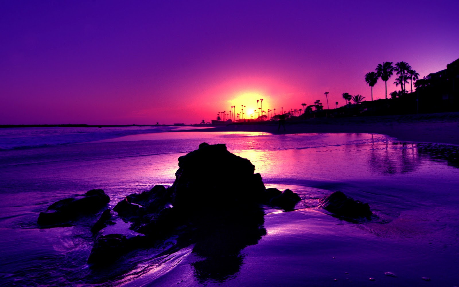 Beautiful Beach Sunset Wallpaper HD