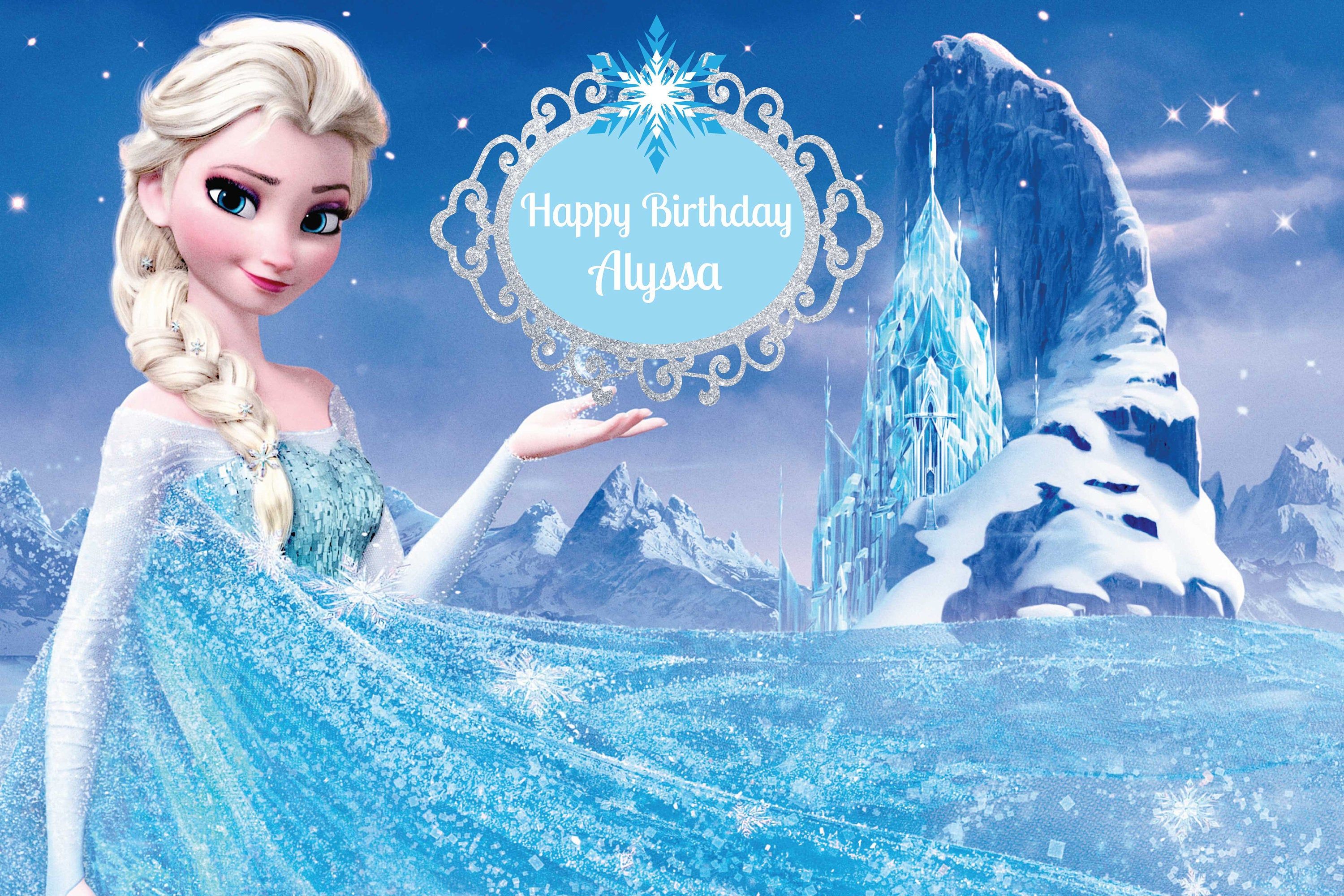 Frozen Inspired Personalized BirtHDay Party Backdrop