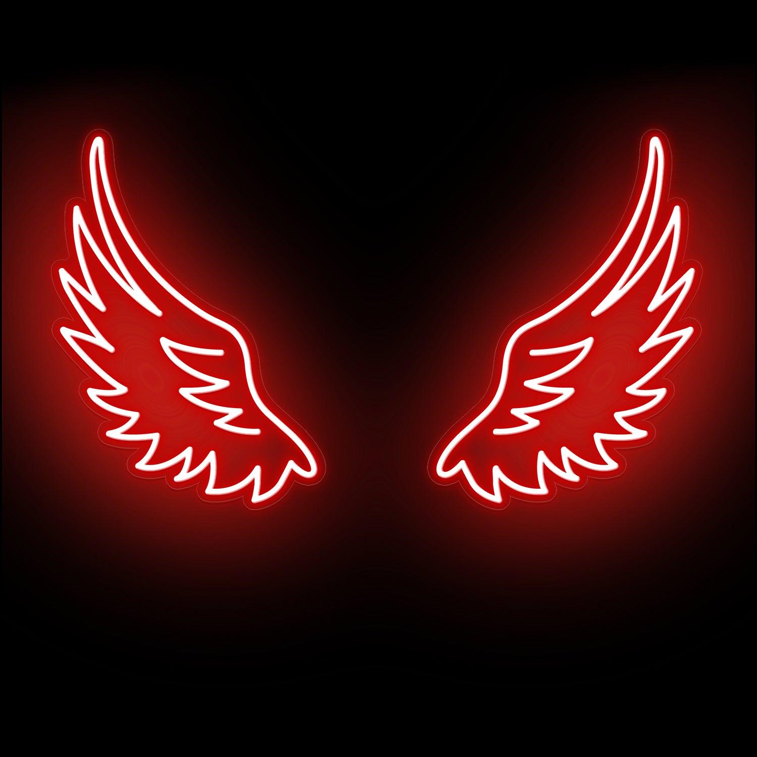 Angel Wings Neon Sign White Led Light
