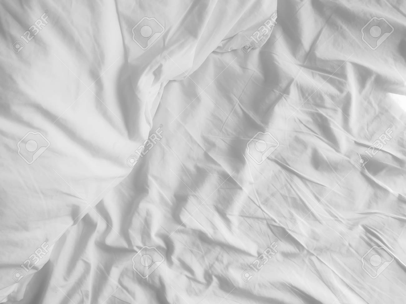 Messy White Bed Sheets Background Stock Photo Picture And Royalty