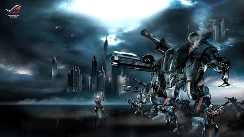 Asus Republic Of Gamers Game On Wallpaper Photo