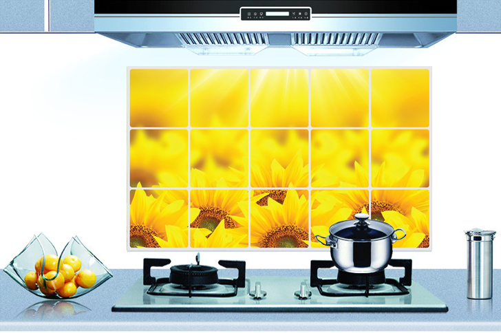Free shipping removable sunflower kitchen cabinet stove wall decor 728x484