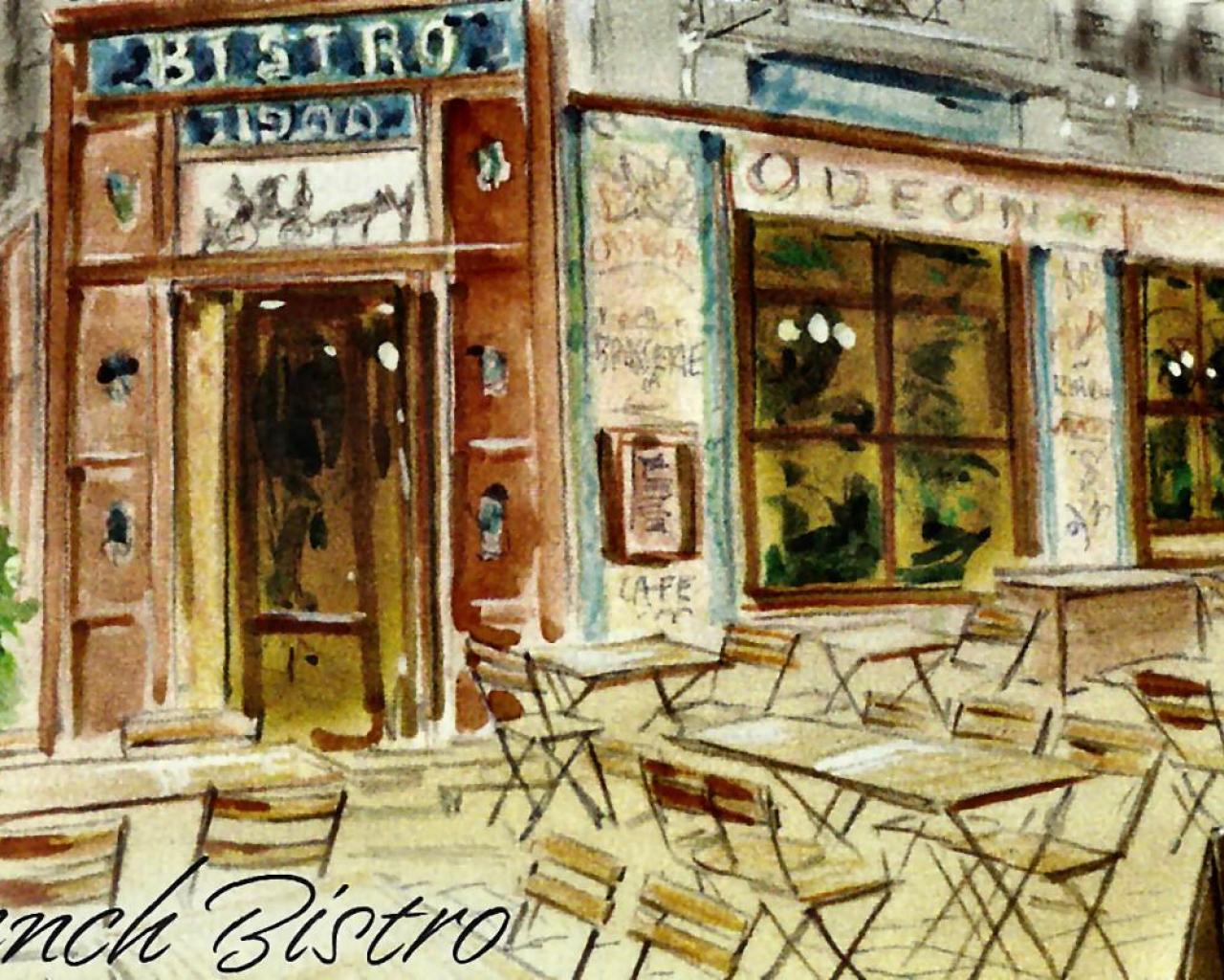 French Bistro High Quality And Resolution Wallpaper On