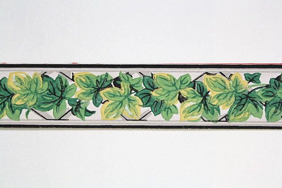 Full Vintage Wallpaper Border Trimz Green Ivy By Fondlyvintage