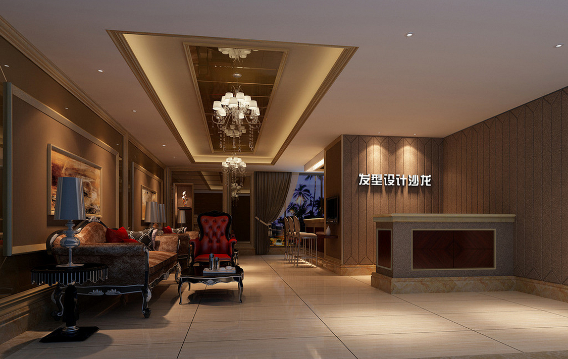 China high end hair salon interior design 3D house 3D house 1125x712