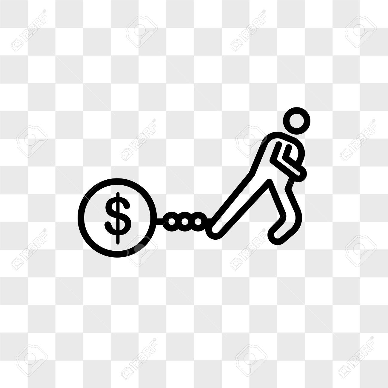Debt Vector Icon Isolated On Transparent Background Logo