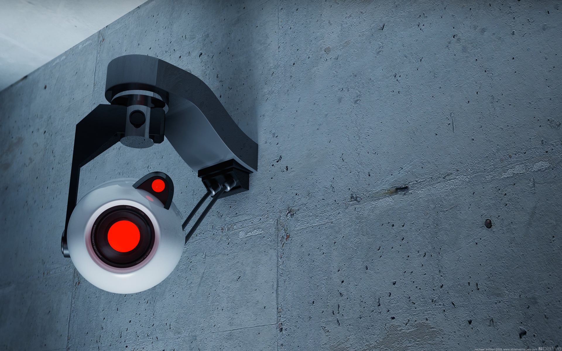 Wallpaper Video Games Portal Glados Cameras Security