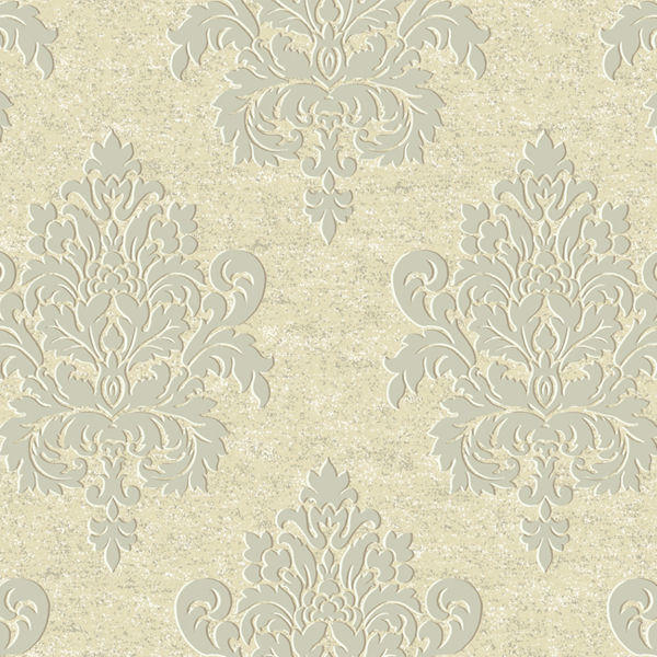 Gold And Grey Etched Damask Wallpaper Wall Sticker Outlet