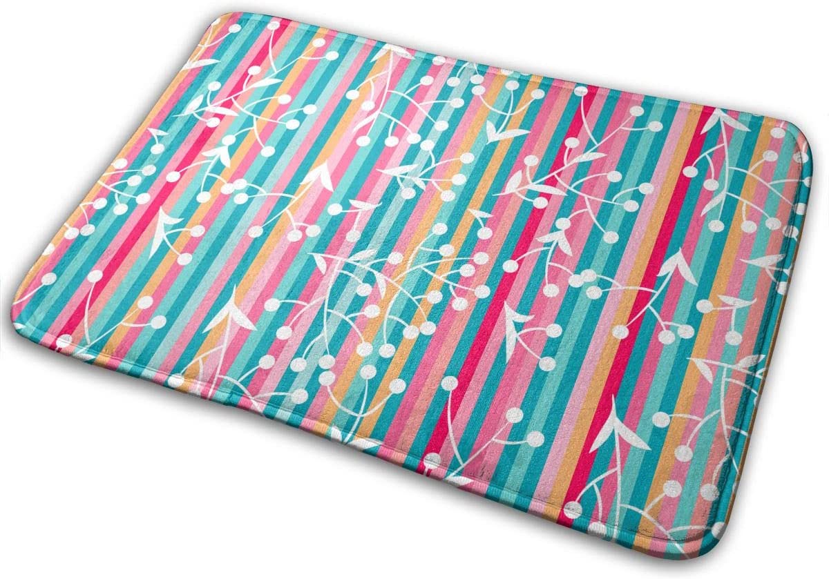 Amazon Floral Bouquet With Strip Background Bath Mat