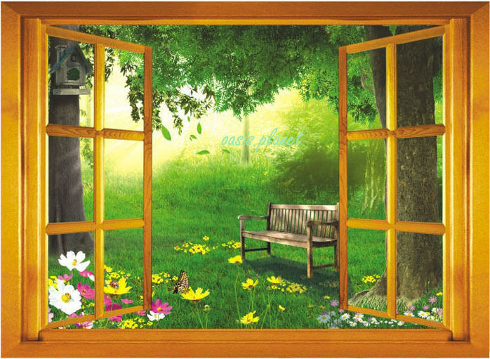 Source Url Picclick Large 3d Garden Window Film Wall