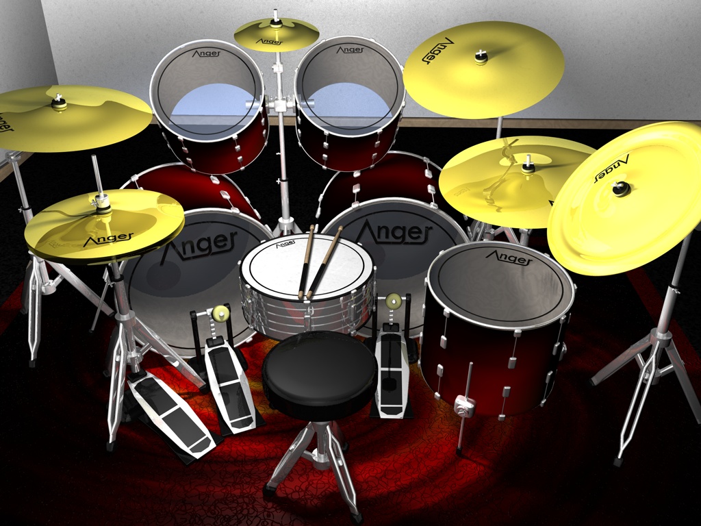 Awesome Drum Set Wallpaper Final Render By