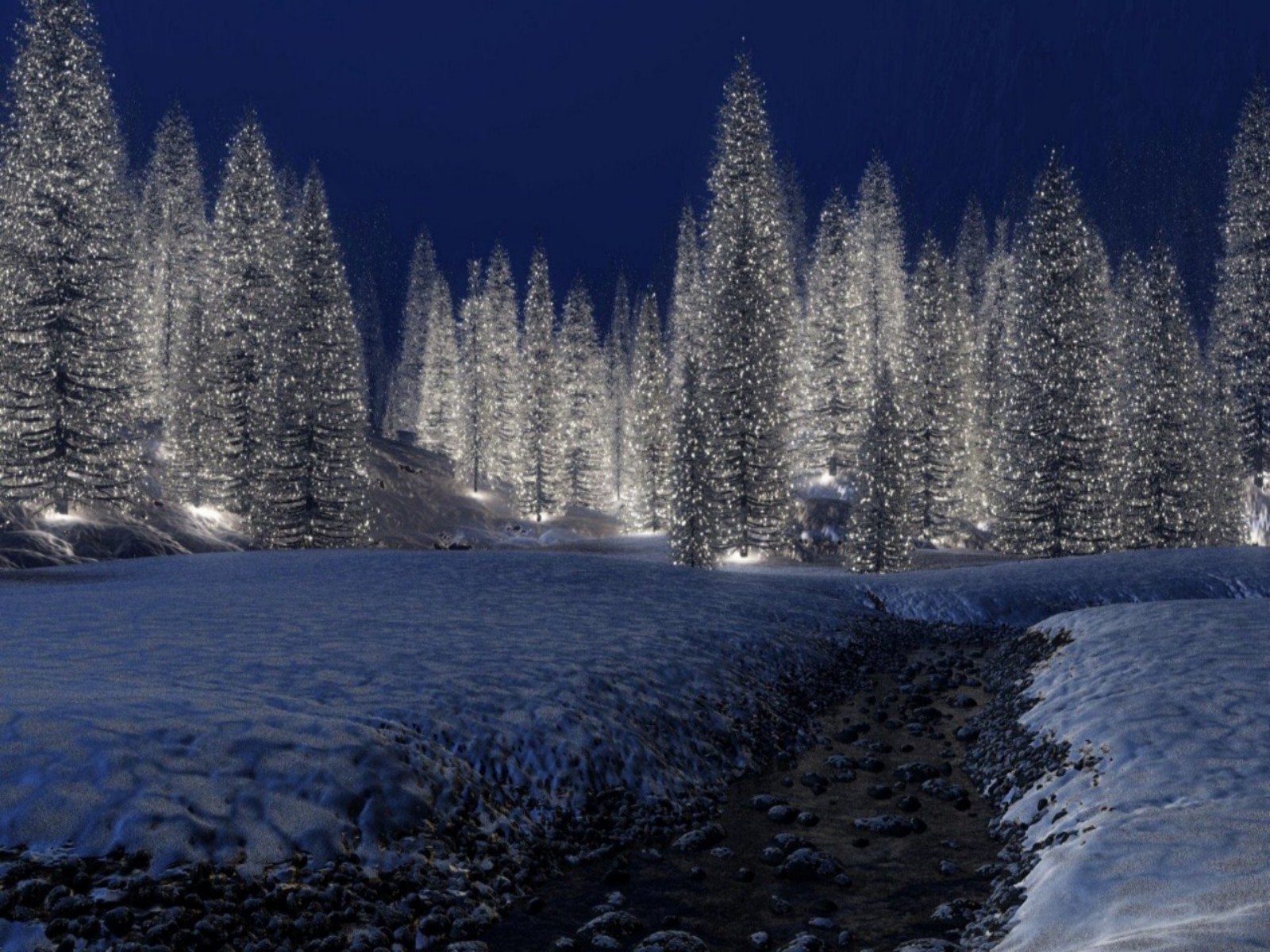 Snowy Christmas Scene Image
