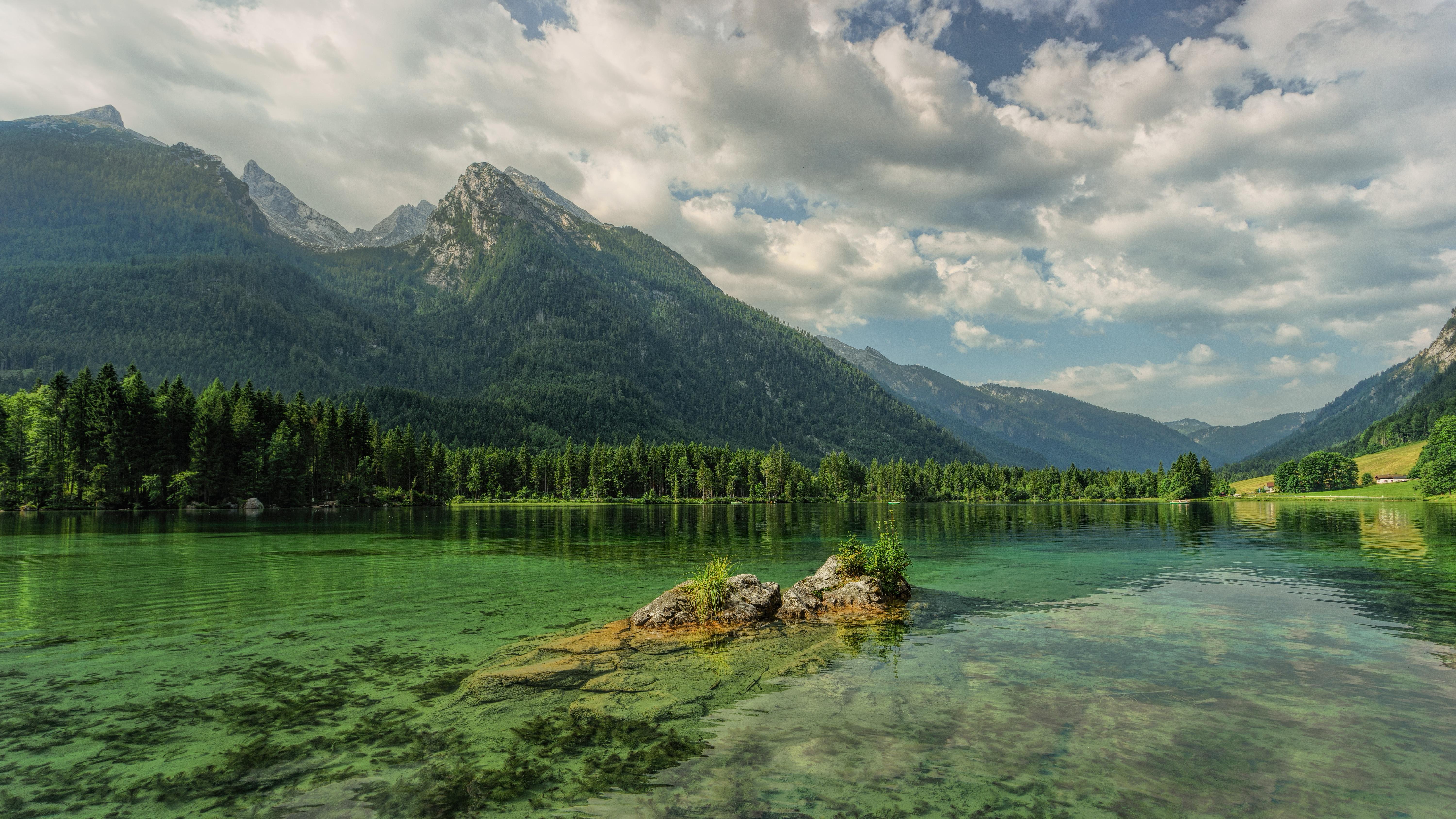Wallpaper Mountains Lake Hintersee Austria HD Widescreen