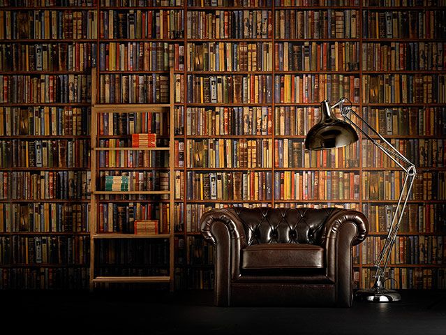 Libraries Chesterfield Reading Chairs Wallpaper Books