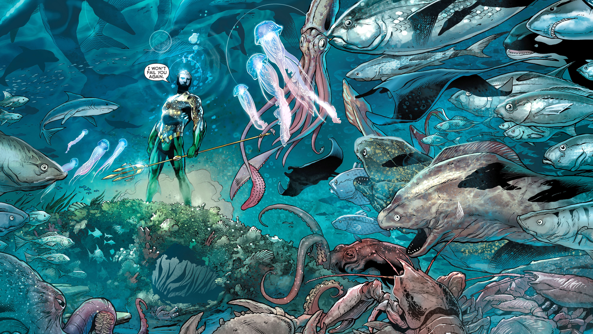 Aquaman Dc Ics Ocean Fish Underwater Wallpaper