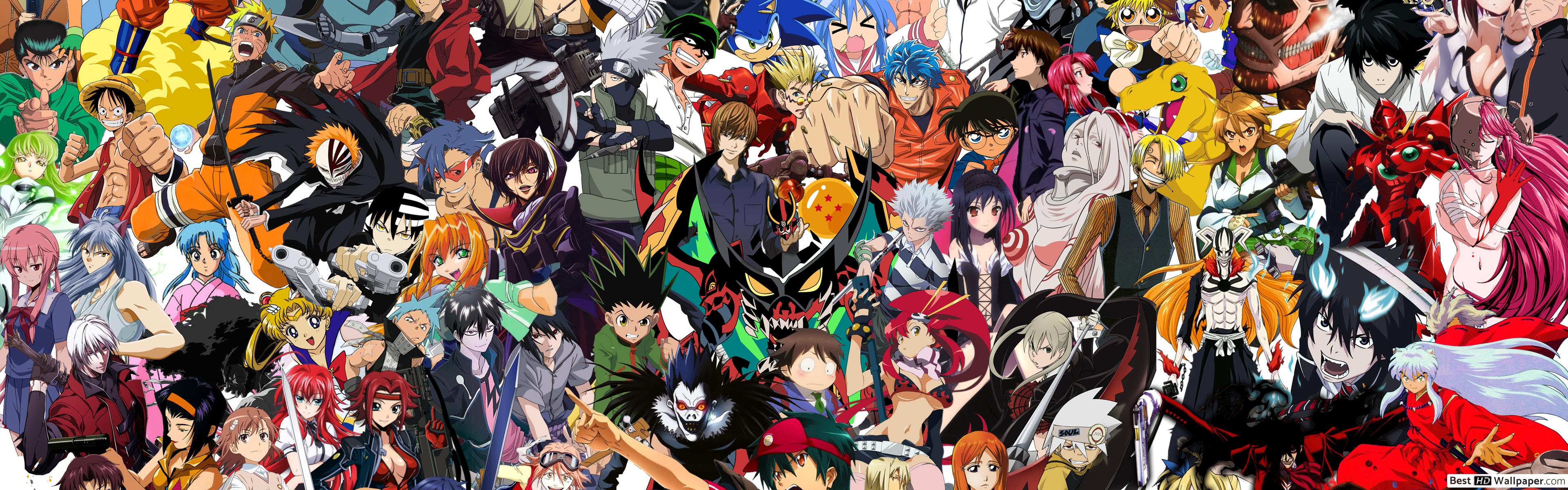 🔥 Free Download Anime Crossover Poster Hd Wallpaper Download [3840X1200