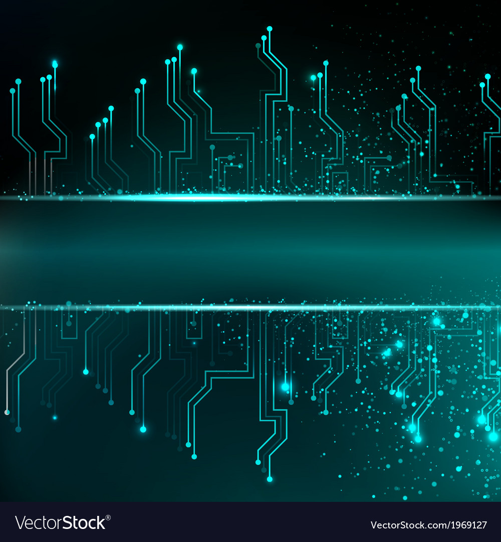 Circuit Board Background With Blue Electronics Vector Image