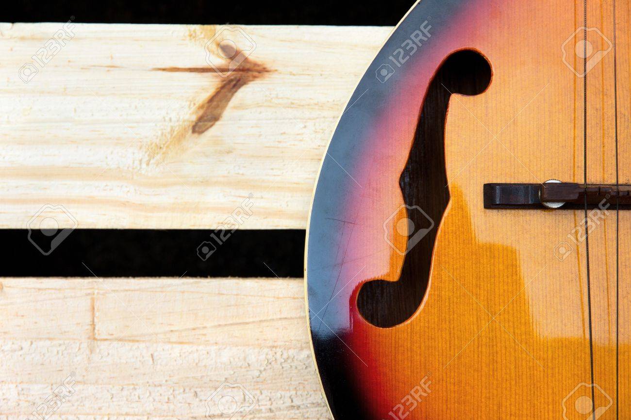 Close Up Of Vintage Mandolin Background Stock Photo Picture And