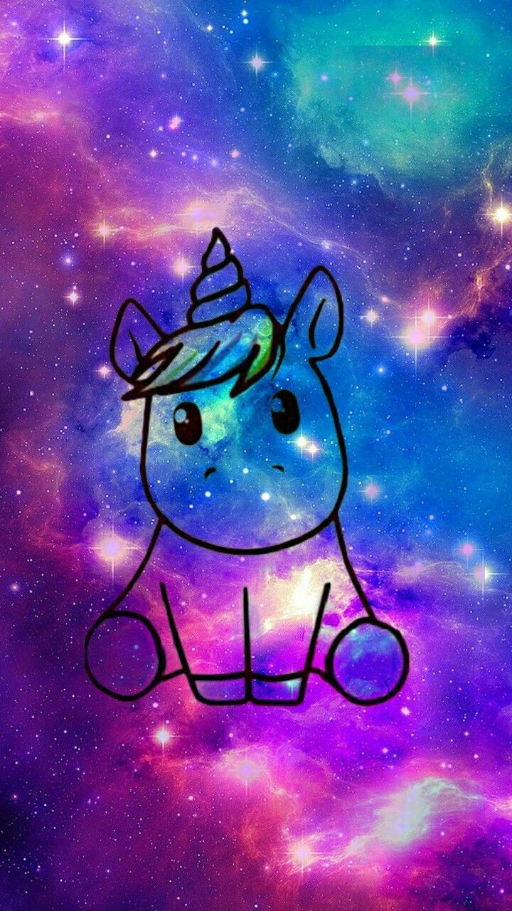 Unicorn Galaxy Glittery Rainbow Background