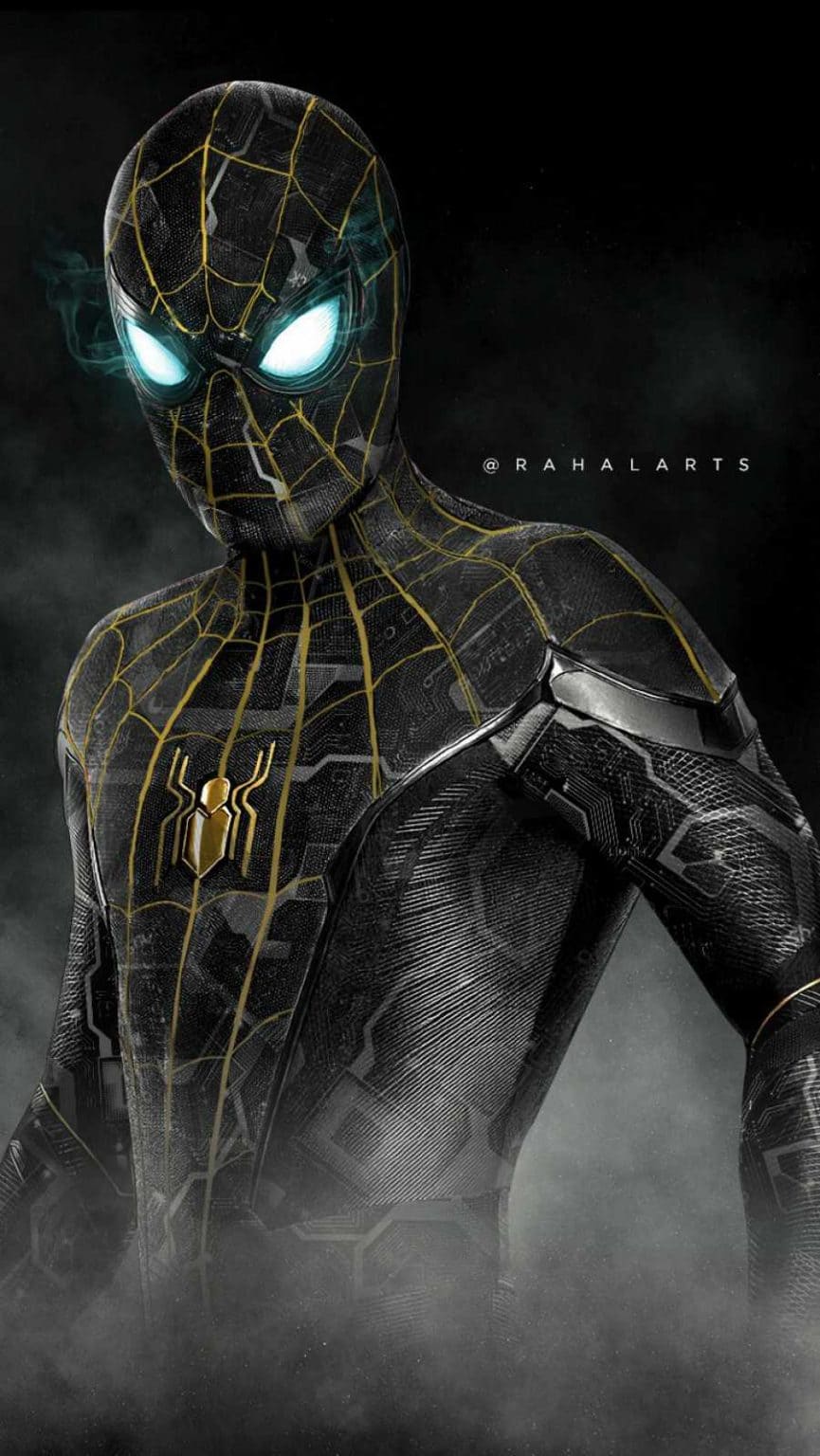Spiderman Black And Gold Suit iPhone Pro Max Wallpaper