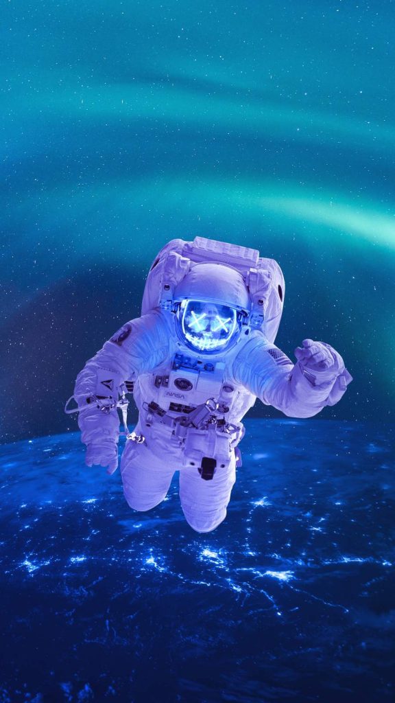 Neon Astronaut iPhone X Wallpaper